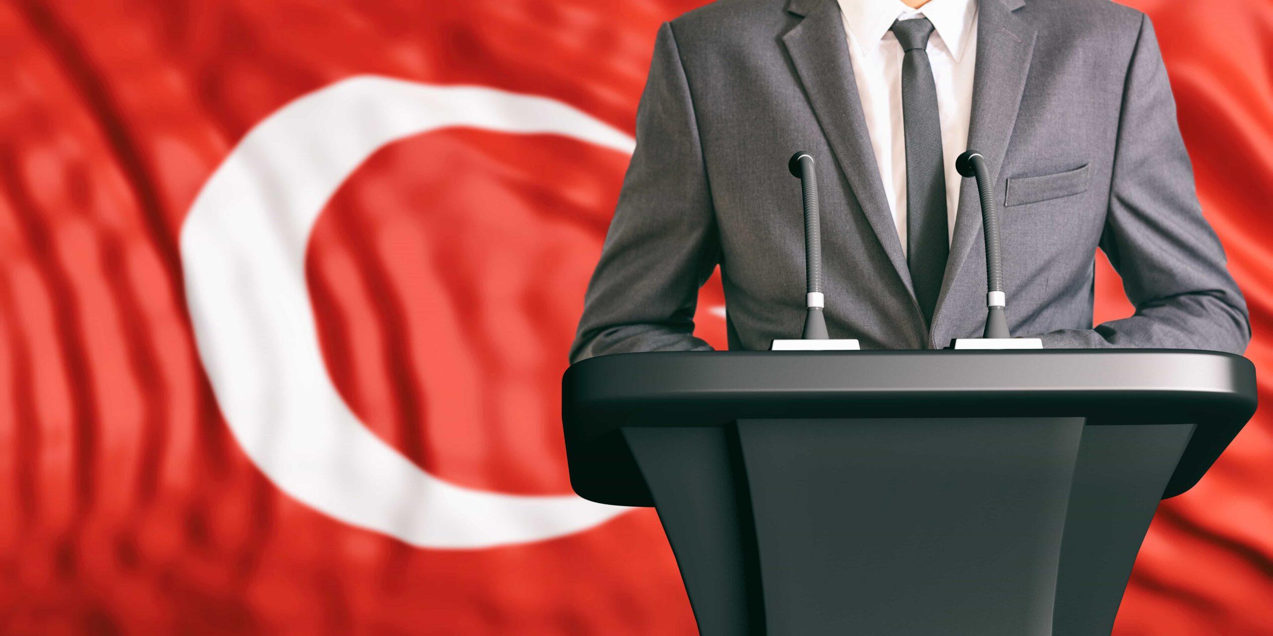 speaker-turkey-flag-background-3d-illustration